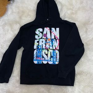 san francisco thick black hoodie size medium